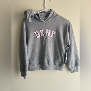DKNY Heather Gray Sweatshirt with Pink Accents